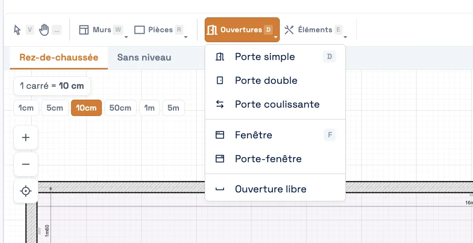 Types d'ouvertures