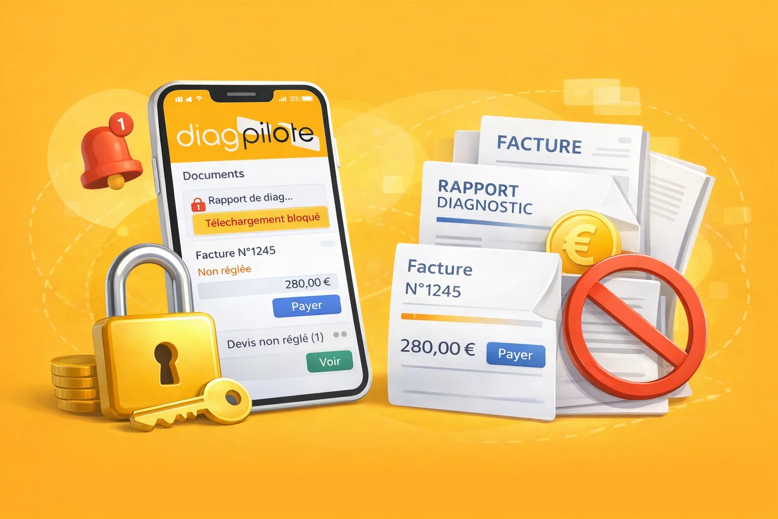 Tuto Comment bloquer et débloquer un dossier avant paiement - Diag Pilote